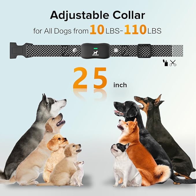 Wireless Dog Fence -25FT to 3500FT Electric Fence for Dogs,185 Days Standby Time Training Collar,Pet Containment System with 3 Training Mode,Flash Light and Waterproof