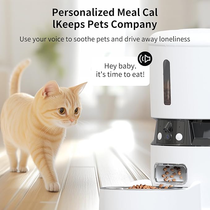 Automatic Cat Feeders with 2 Cameras and App, 4L 1080P HD Timed Pet Feeder Smart Dog Food Dispenser 2-Way Audio for Cats/Small Dogs, Cat Food Dispenser with Night Vision/Motion Alerts, WiFi 2.4G/5G