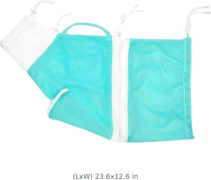 Cat Bathing Bag, 23.6 X 12.6 in / 60 X 32 Cm, Upgraded Pet Grooming Bag, Anti Scratch, Breathable Mesh with Drawstring, Green & White, for Nail Trimming, Medication, Cleaning