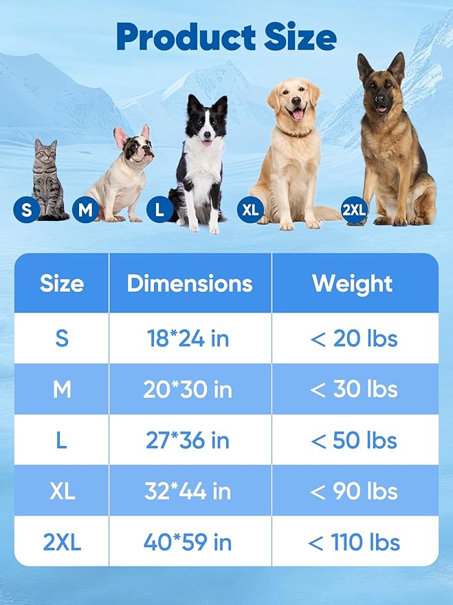 Rywell Super-Absorbent Cooling Mat for Dogs 30"x20" Arc-Chill 3.0 & Color-Changing Dog Cooling Mat, Stay Cool & Dry, Washable, Non-Slip Pet Bed Mat for Floors, Sofas, Kennels