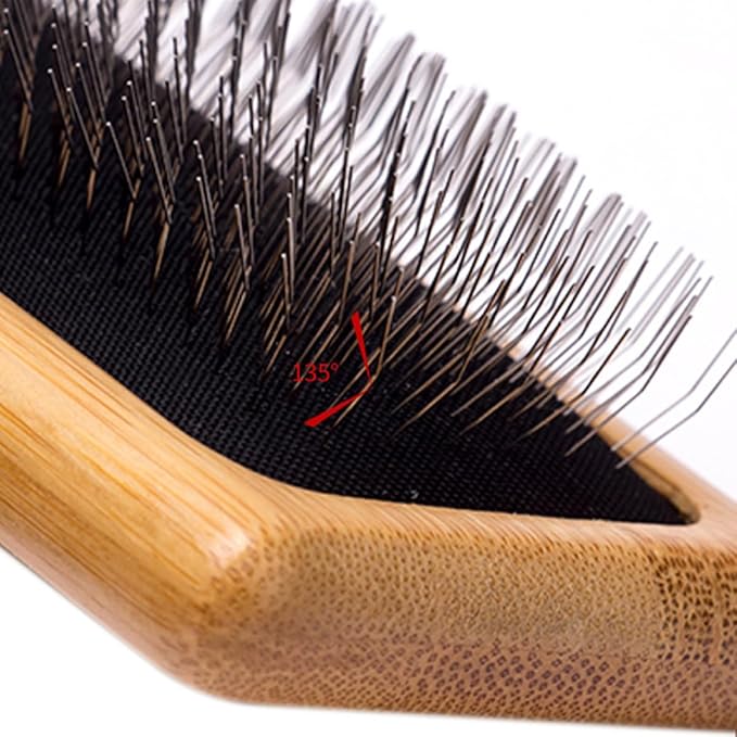 Beaupretty Wooden Pet Grooming Comb with Ergonomic Handle for Dogs and Cats Detangling and Hair Cleaning Tool Premium Skin-friendly Wood Removes Loose Hair Knots Dander and Tangles