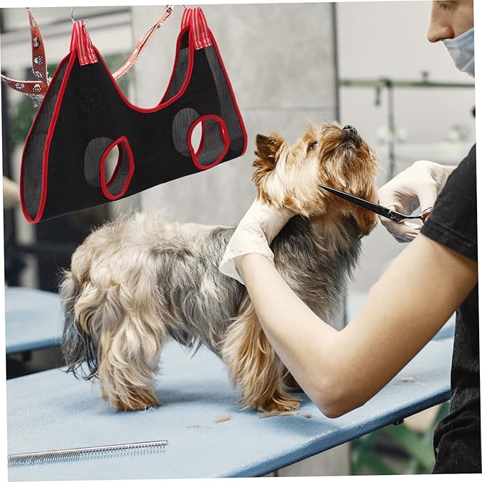 ibasenice 1 Set Pet Grooming Hammock for Cats and Dogs Sturdy Nail Clipper and File Tools Safe and Breathable Sling for Easy Grooming Accessories Included Random Color