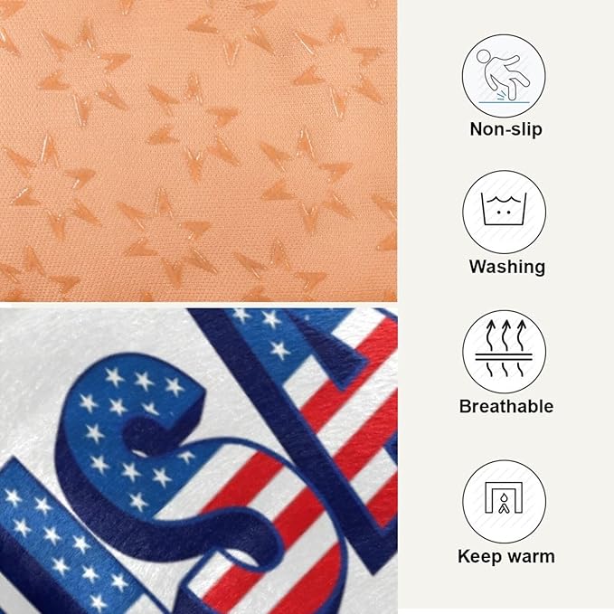 Dog Bed for Crate Washable Pet Sleep Pad, Independence Day Elements Kennel Mat with Non-Slip Bottom, Soft Fluffy Supplies Pet for Dogs and Cats (24x18 inch)