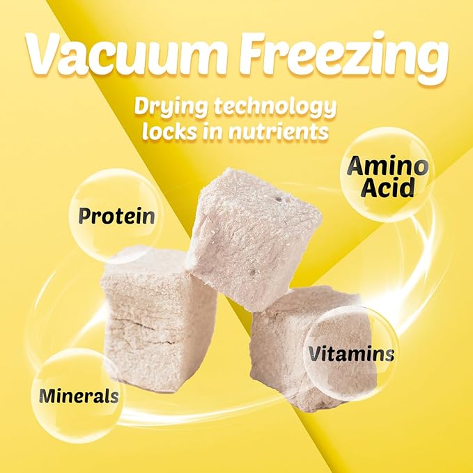 Freeze Dried Chicken Cube Cat & Dog Treats 200g (7oz)– Grain-Free, Healthy, High Protein Training Food – Also Great for Small Animals Aquatic Turtle Food