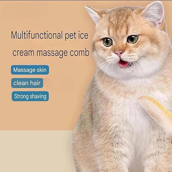 Cat Tongue Comb, Pets Cat Tongue Comb, Cat Tongue Brush, Pet Ice Cream Massage Comb, Simulated Cat Tongue Licking Hair Comb for Pet Grooming Shedding (Green)