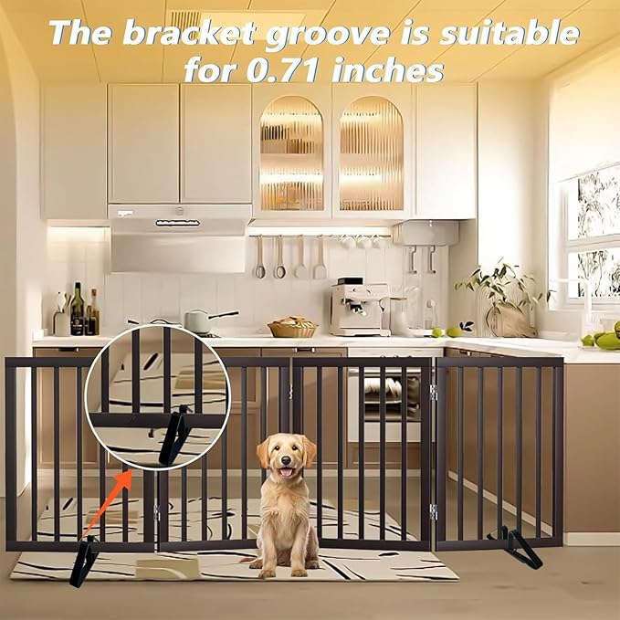 2-Pack Dog&Pet Gate Support Feet – Freestanding Dog Gates Stabilizer, Fit for Extra Wide Foldable Dog Gates, Wooden Fences, and Freestanding Panels – Easy to Install (Adjustable)