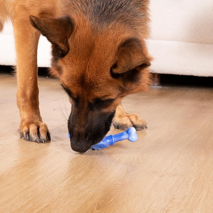 WinTour Dog Toys for Aggressive Chewers 3 Pack, Tough Dog Chew Toys for Aggressive Chewers, Indestructible Dog Toy to Keep Them Busy for Small, Medium and Large Breeds, Bacon Flavor, Blue