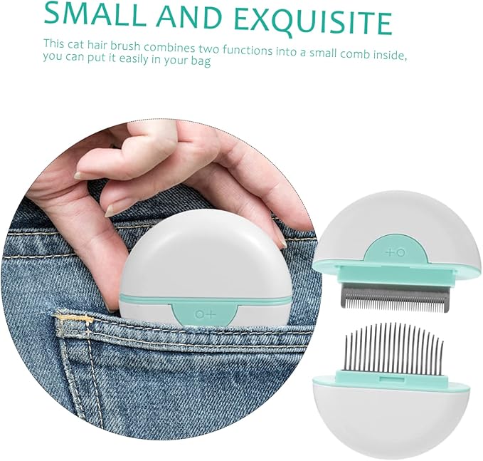 Cat Hair Comb Grooming Tool for Cats and Kittens Lightweight Mint Green Massage Brush with Comfortable Grip Removes Loose Hair Tangles Knots and Dander Portable for Long Fur