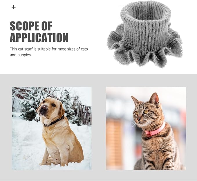 Milisten Cozy Gray Dog Scarf with High Elasticity Neck Warmer, Soft Comfortable Pet Bandana for Outdoor Travel and Earmuff, Puppy Scarf for Cold Weather Pet Supply