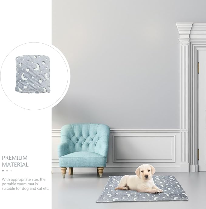 Pet Winter Pad Luminous Dog Floor Pad Cat Warmth Mat Soft Polar Fleece 50x70cm Washable Pet Supply for Indoor Use