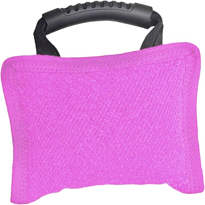 Baoblaze Dog Bite Pillow Tough Tug Toy Practical Portable Outdoor Pet Supplies for Small and Medium Sized Dogs Biting Pad with Handle, Pink