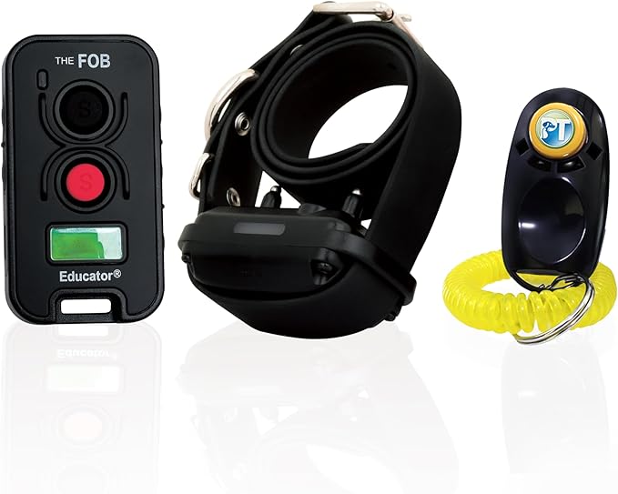 E-Collar Technologies FOB Educator Remote Dog Training Collar, Hands-Free Button for Small Medium Large Dogs, Waterproof, Rechargeable (FE-580)