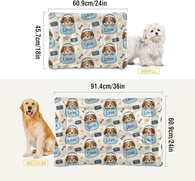 Dog Bed for Crate Washable Pet Sleep Pad, Dogs Kennel Mat with Non-Slip Bottom, Soft Fluffy Supplies Pet for Dogs and Cats (36x24 inch)