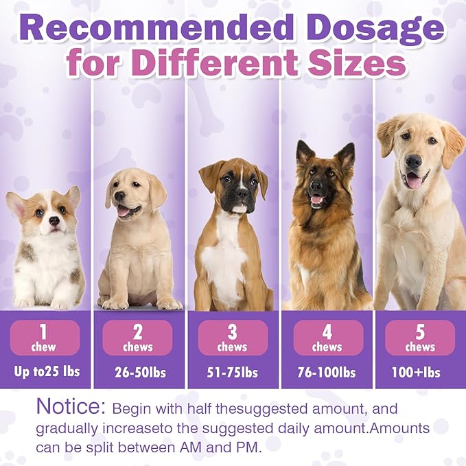 Calming Chews for Dogs 200pc Dog Treats and Bites with Melatonin - Dog Calming Snacks to Help Promote Calm for Dogs Dealing with Noise, Thunder, Barking,Separation,Chewing
