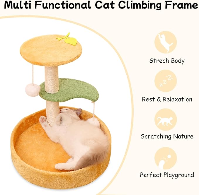 Cat Scratching Post & House in One - Orange