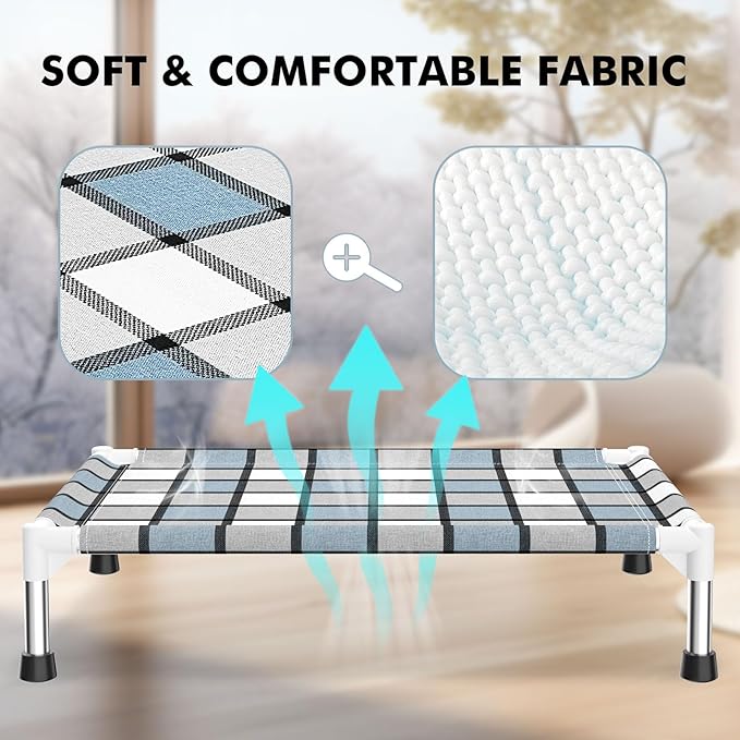 Elevated Outdoor Raised Dog Bed Outdoor Dogs Bed Lifted Pet Bed Dog Cot for Pet Taste Life, Start with A Pet Bed 26'' x 20'' x 6.5''
