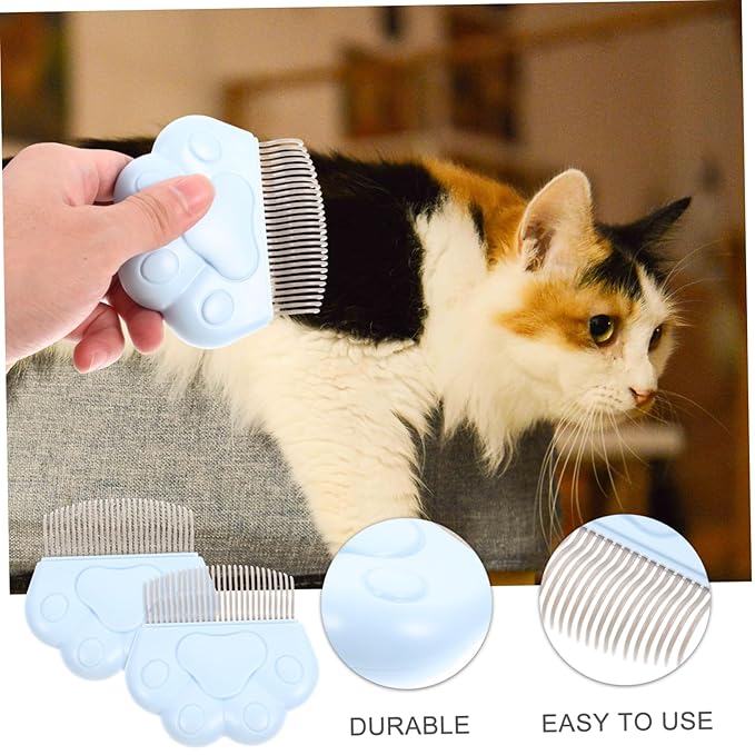 SUPVOX 2pcs Cat Grooming Supplies Cat Deshedding Comb Pet Hair Removal Combs for Flea