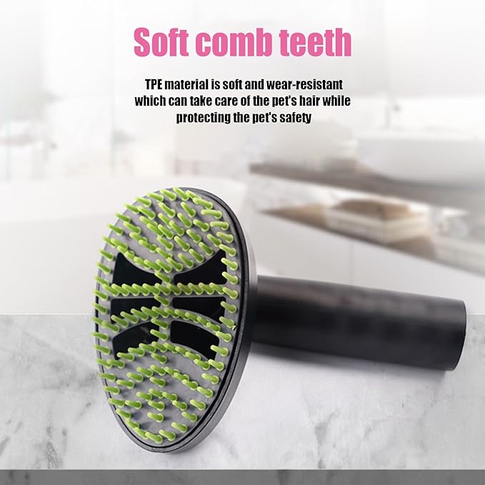 Cat Grooming Vacuum Attachment – Pet Hair Brush, Shedding Cleaning Tool, Durable Groomer with Ergonomic Design | Perfect Accessory for Home Pet Care Brushing Bathing Maintenance Use