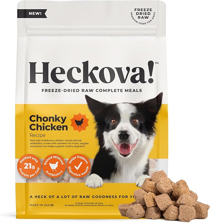 Chonky Chicken - Dog Treats Freeze Dried Chicken, Complete Meal & Topper, Real Cuts for Training - High Protein (21g Per Cup) Training Treats for Dogs, Made in The USA, 8oz Bag