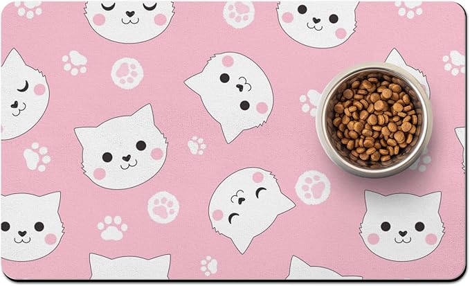 Dog Food Mats for Floors Absorbent, Non-Slip Quick Dry Dog Mat for Food and Water, Cat Pet Food Mat Pet Supplies