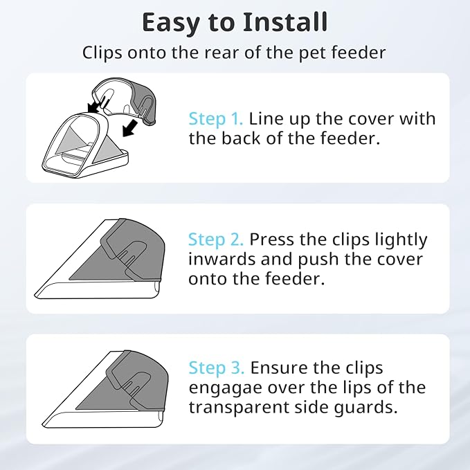 Rear Cover for Automatic Microchip Cat Pet Feeder - Prevents Persistent Pet from Getting Food from The Back of The Feeder
