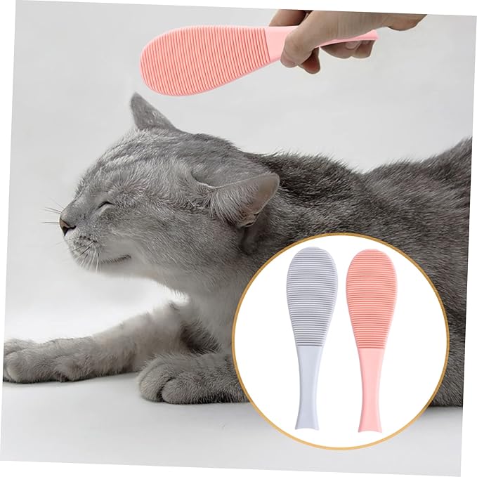 UPKOCH 2pcs Cat Grooming Comb Cat Massage Combs Imitation Tongue Texture for Hair Removal Relaxation Lightweight for Home Travel Use Blue Pink