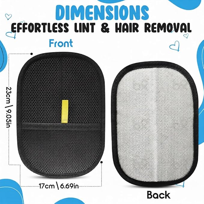 Pet Hair Remover Glove – 2‑Pack Reusable Electrostatic Fur Removal Mitt for Dog & Cat Hair on Furniture, Couch & Car Seats