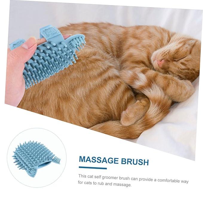 Toyvian Cat Wall Corner Silicone Massage Tool Self Grooming Brush for Cats Easy Install Pet Massage Tool for Corners Table Legs Cabinet Gentle Hair Removal and Grooming