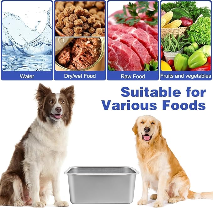 4 Gallons Extra Large Dog Water Bowl, Stainless Steel Metal Dog Bowls,Extra Large Capacity Pet Food Bowl Water Dish for Indoor and Outdoor Universal for Medium to Giant Dogs