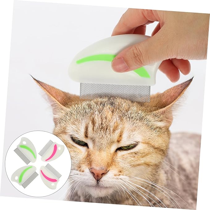 SUPVOX 4pcs Pet Removal Comb Flea Comb for Cats Cat Grooming Brush Pet Dust Remover Random Style