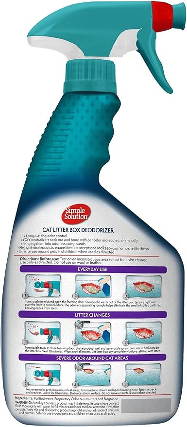 Simple Solution Cat Litter Deodorizer, Litter Box Odor Eliminator, 32 Ounces