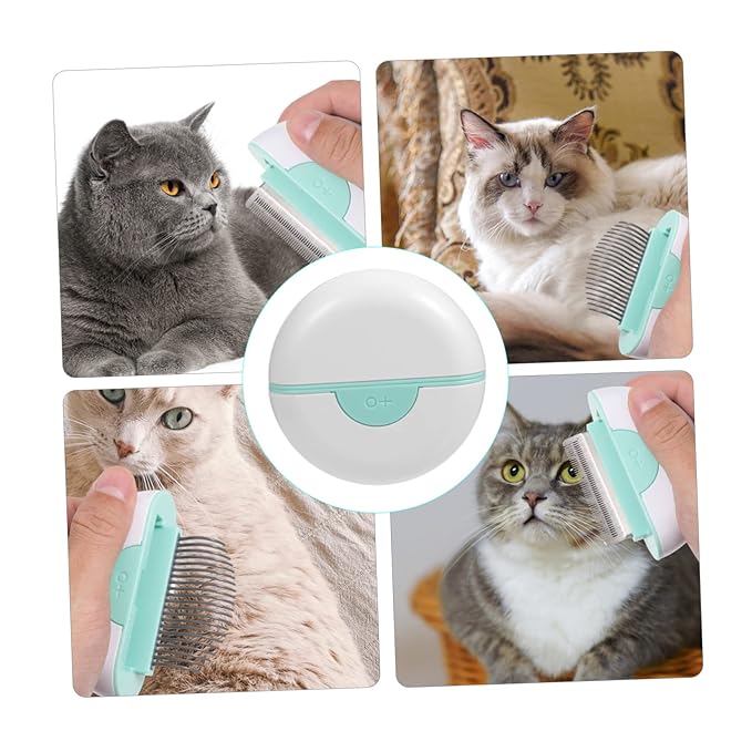 Pet Cat Hair Brush Rake Grooming Massage Comb for Shedding Soft Cat Cleaning Tool with Non Slip Handle for Long Haired Cats