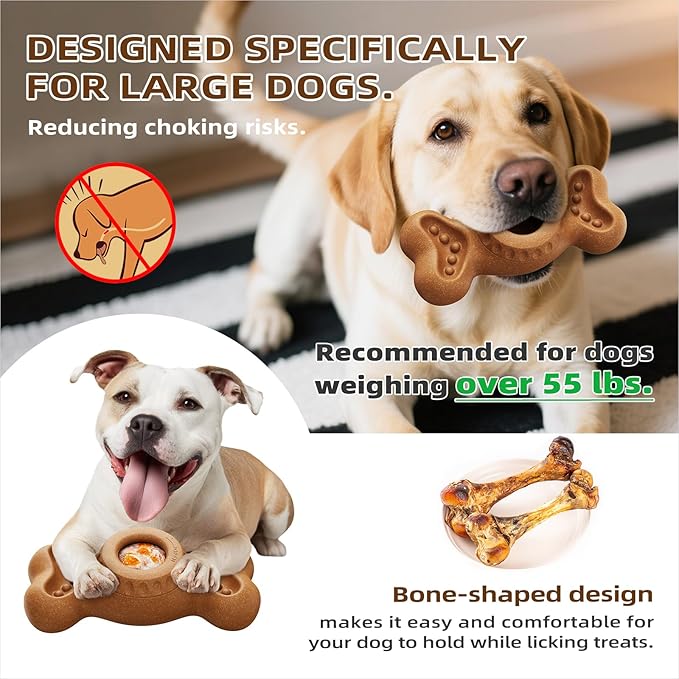 SHINKAI Refillable Frozen Dog Toy to Keep Them Busy - Tough Chew Toys for Aggressive Chewers, Ice Cream Holder Freezebone with Mold Cups, Reduces Anxiety & Destructive Behavior