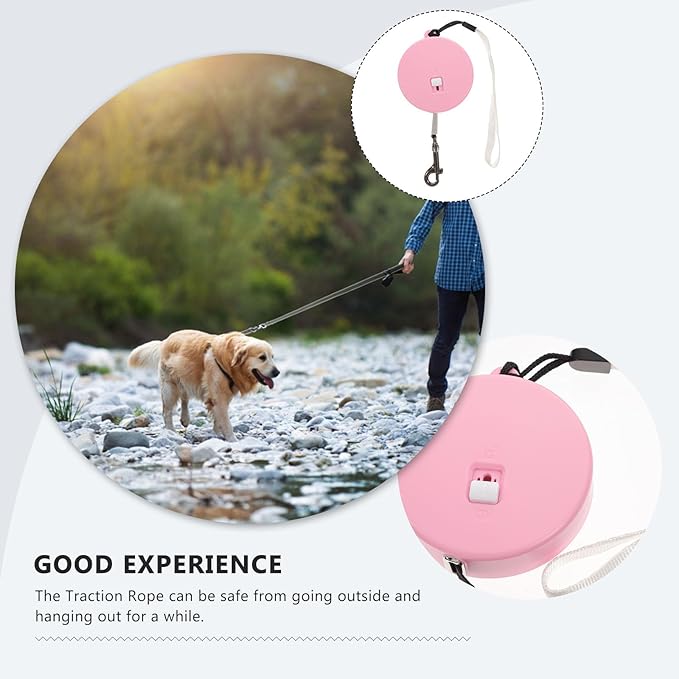 Toyvian Retractable Dog Leash 3 Meters Long Round Pink Multifunctional Rope Leash for Small Dogs Cats and Rabbits Outdoor Walking Pet Supplies Random Color