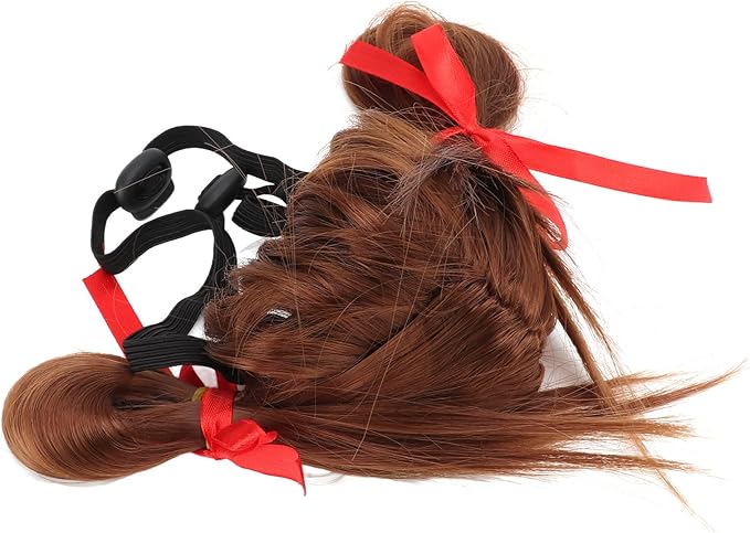 Dog Wig Funny Cosplay Toy for Pet Halloween Party Festival, Adjustable Band for Head Girth 30-60cm, Nylon Fiber Material for Comfort, Pet Supplies