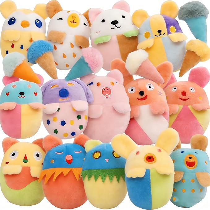 20 Pack Puppy Squeaky Dog Toys Set Plush Puppies,Cute Chew Pets Dog Toy with Squeakers for Small Dogs Playtime