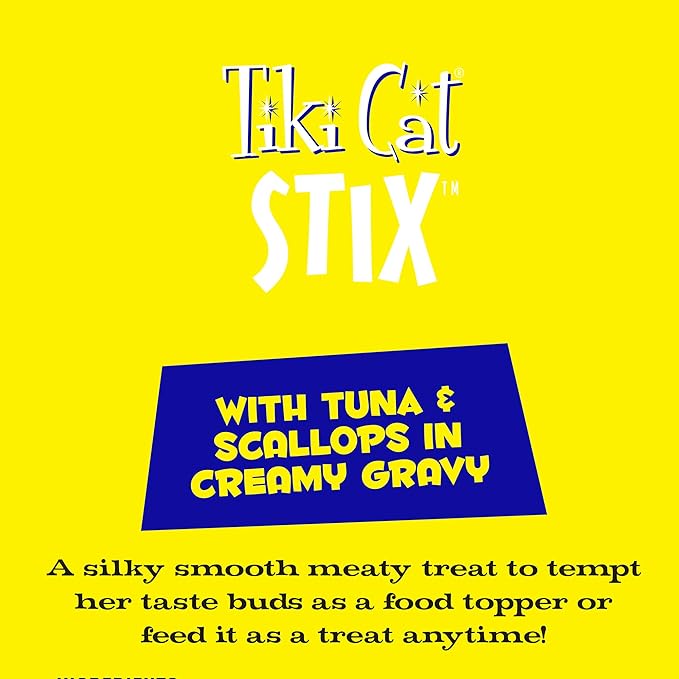 Tiki Cat Stix Wet Treats, Grain Free Lickable in Creamy Gravy
