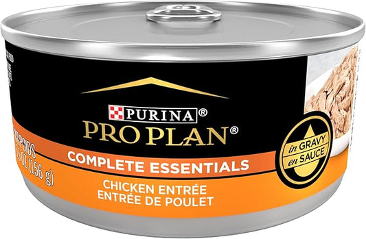 Purina Pro Plan Complete Essentials High Protein Cat Food Gravy, Wet Cat Food Chicken Entree - (Pack of 24) 5.5 oz. Cans