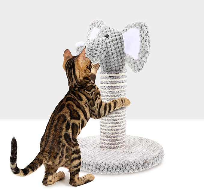 Cat Scratching Post Elephant Design Wear-Resistant Scratching Pole Small Size Kitten Scratcher Indoor Cat Activity Furniture