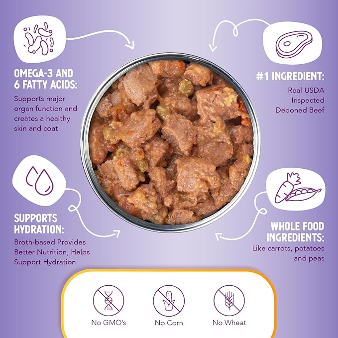 Health Extension Savory Beef Stew Grain-Free Wet Dog Food, 12.5 oz - Protein-Rich, Hydration Support, Ideal for All Breeds (Case of 12 Cans)