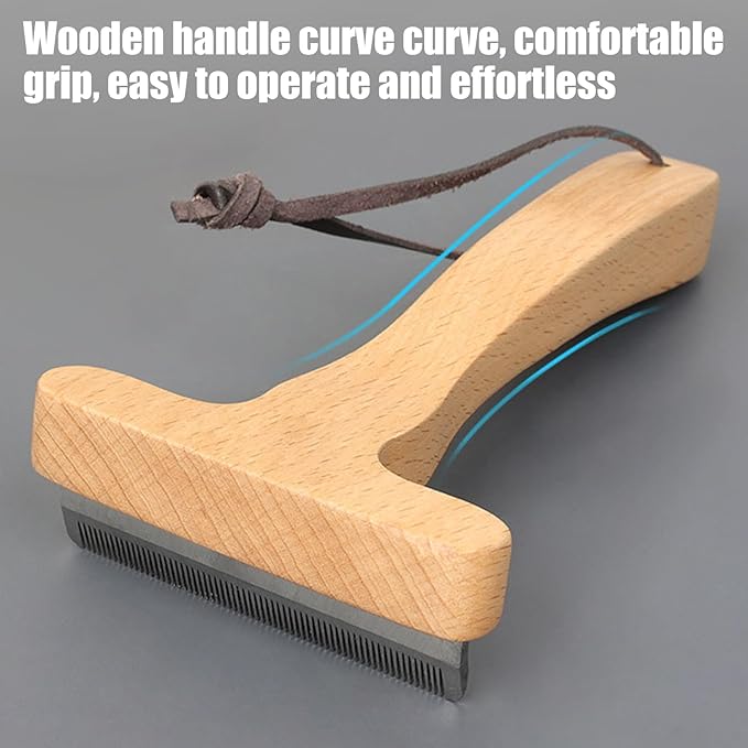 Pet Hair Remover - Rust Proof Shedding and Detangling Brush for Cats, Dogs, Horses, Puppies, Kittens Grooming Tool for Small, Medium, and Large Animals to Reduce Shedding 6.5 Inches