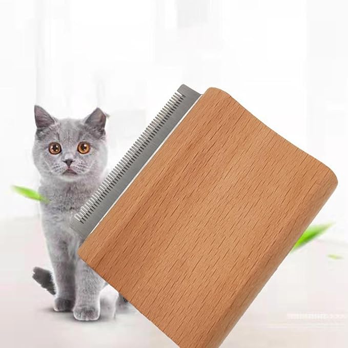Dog Brush for Shedding, Pet Hair Removal Tool, Cat Grooming Supplies, Wooden Handle Pet Shedding Comb Combs for Dogs, Cats & Horses (Large)