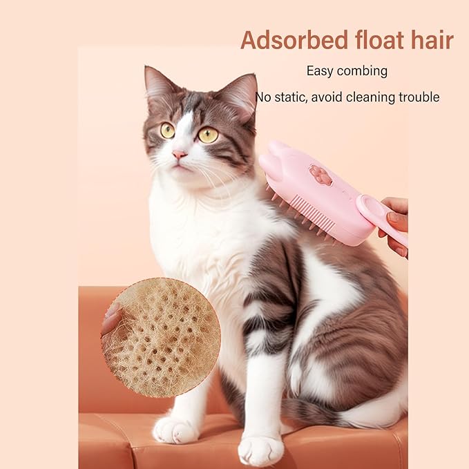 aqxreight Cat Mist Brush Multifunctional One Click Spray Shedding Bath Brush Pet Steam for Cats Dogs Grooming Supplies Pink It Must Problems Tool Pet Knots Mist Knots Solve (Pink)