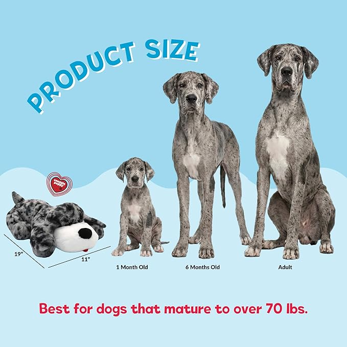 Snuggle Puppy Original for Large Breeds - Heartbeat Puppy for Dogs - Pet Anxiety Relief and Calming Aid - Comfort Dog Toy - Behavioral Training and Sleep Aid Cuddle Buddy - Great Dane