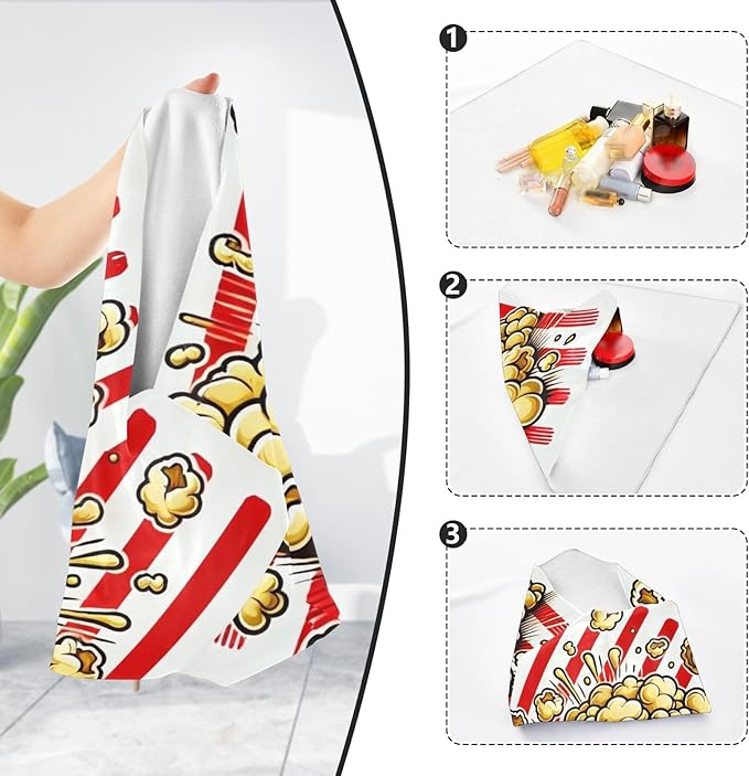 MCHIVER Popcorn Red Stripe White Cat Wrap for Grooming Self- Magic Cloth Grooming Blankets Cat Restraint Bag for Nails 21.7 * 21.7 in