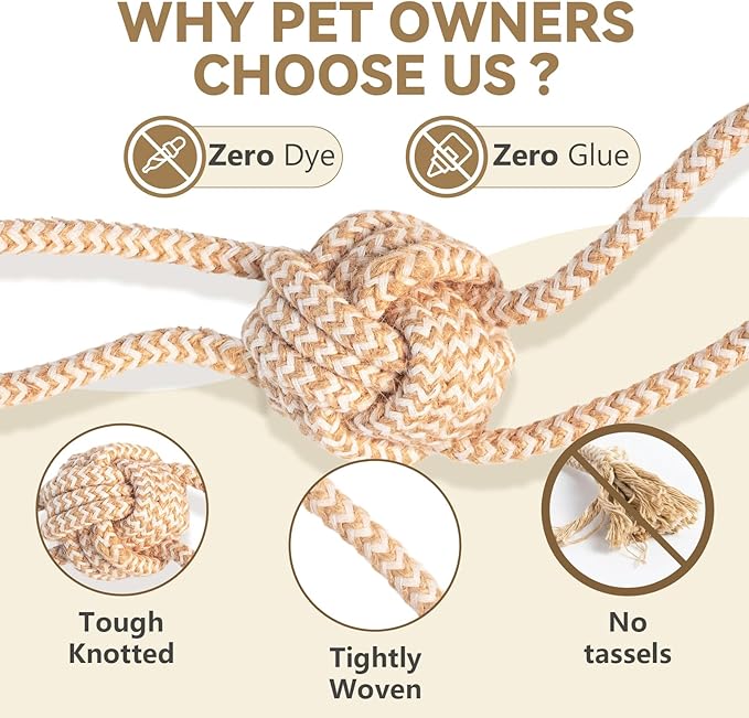 Puppy Chew Toys for Teething, Rope Toys for Dogs Training and Play, Durable Chew Rope for Small and Medium Breeds, M Size