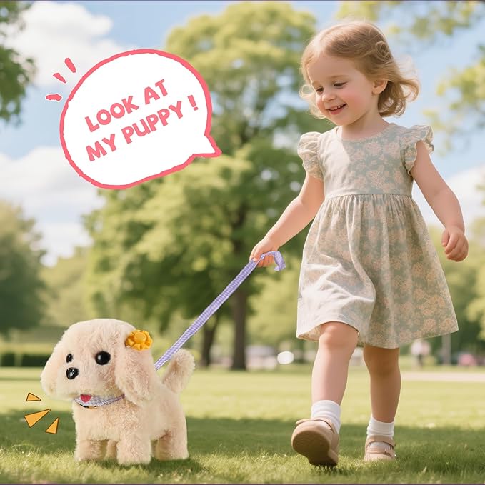 16 Pcs Robot Dog Toys for Girls, Toys for 3 4 5 6 7 8 Year Old Girls Kids Boys, Realistic Robot Puppy Toy for 5-7 6-8, Ideas Birthday Gifts for Girl 3 4 5 6 Year Old