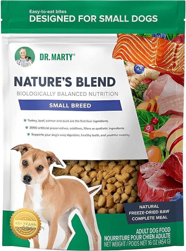 Dr. Marty Nature's Blend Adult Small Breed Freeze-Dried Raw Dog Food 16 oz, 1 Pound (Pack of 1)