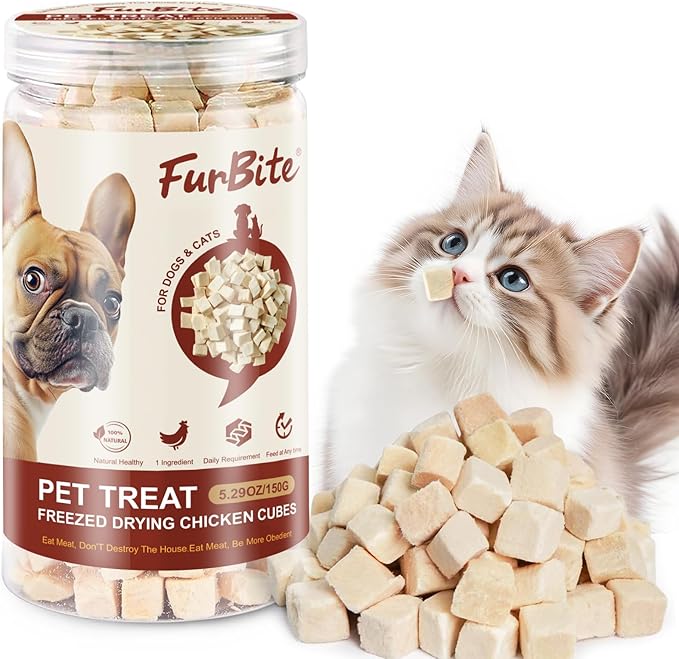 Freeze Dried Chicken Breast Treats for Dogs and Cats, Pet Training Dehydrated Snack for Dogs,Natural Single Ingredient High Protein Chickens Breast Snacks,Jerky Chews for Dog