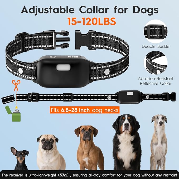 Shock Collar for Dogs 3 Dog Shock Collar with Remote Control with 4 Training Modes,Rechargeable Dog Training Collar Electric Collar for Small Medium Large Dogs (15-120Lbs) with Flash Light